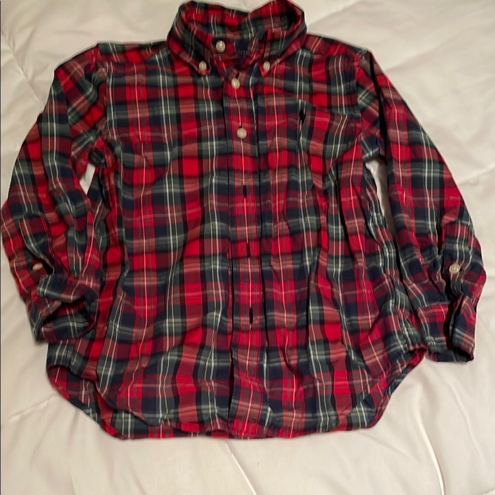 Ralph Lauren Plaid Kids Shirt - Red and Green